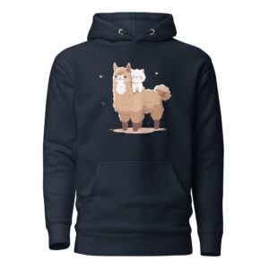 Alternative view of Llama with its friend